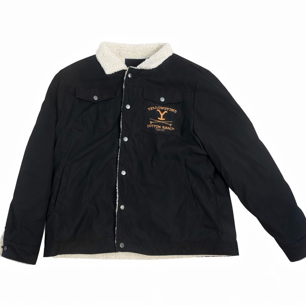 Yellowstone Dutton Ranch Sherpa-Lined Jacket – Black